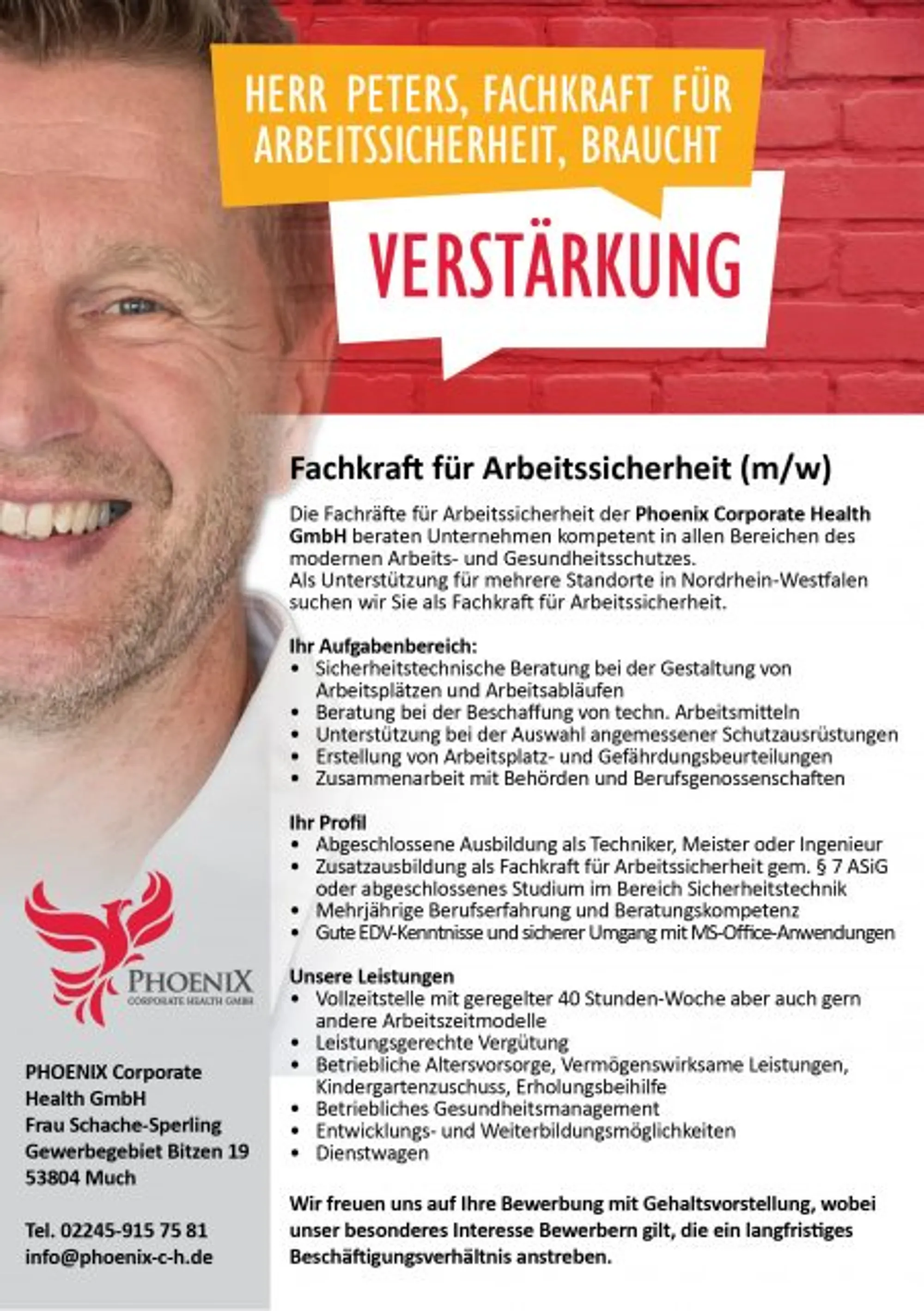 Fachkraft für Arbeitssicherheit gesucht