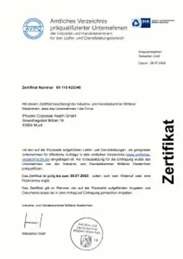 AVPQ – präqualifiziertes Unternehmen für den Liefer- und Dienstleistungsbereich