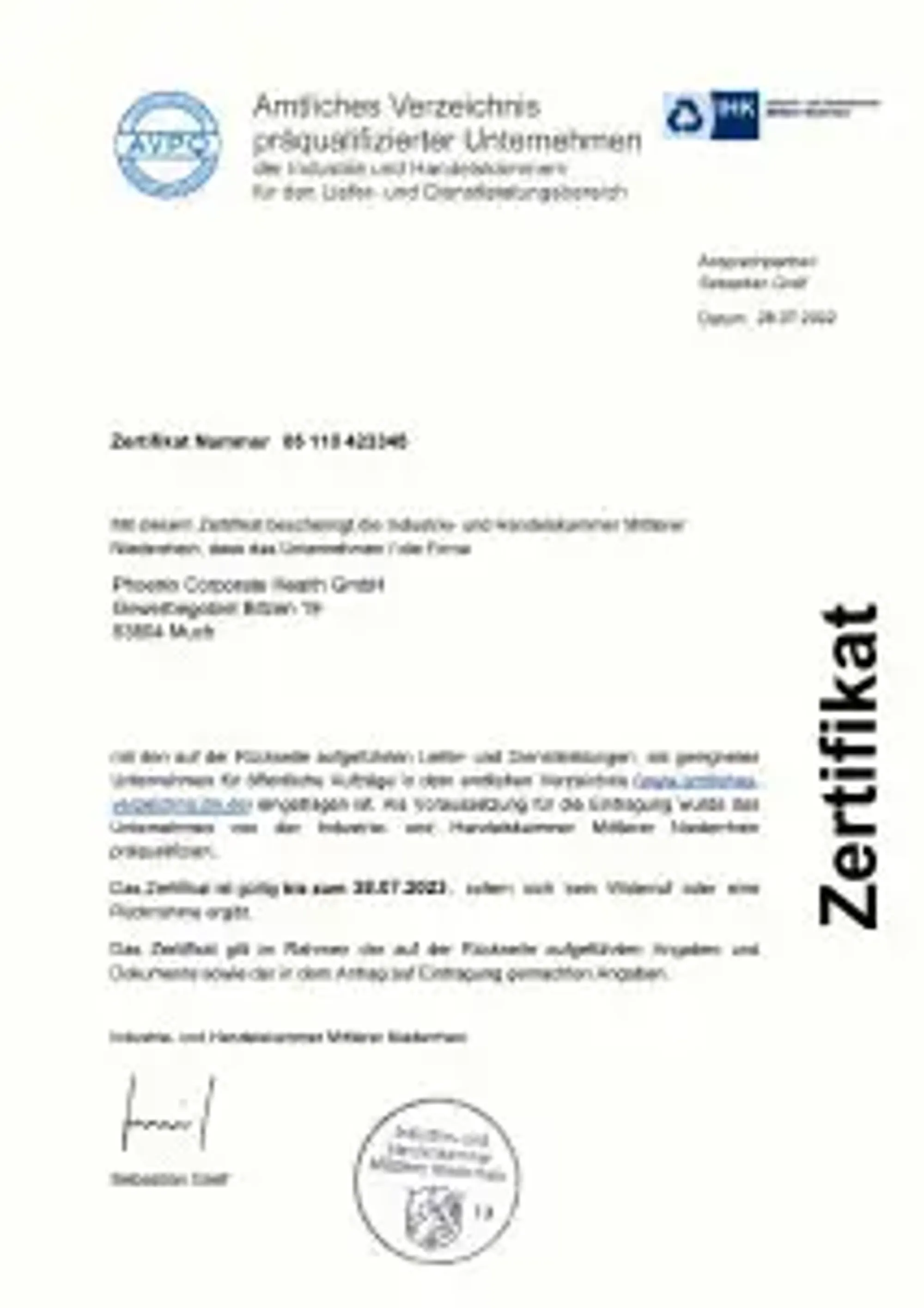 AVPQ – präqualifiziertes Unternehmen für den Liefer- und Dienstleistungsbereich