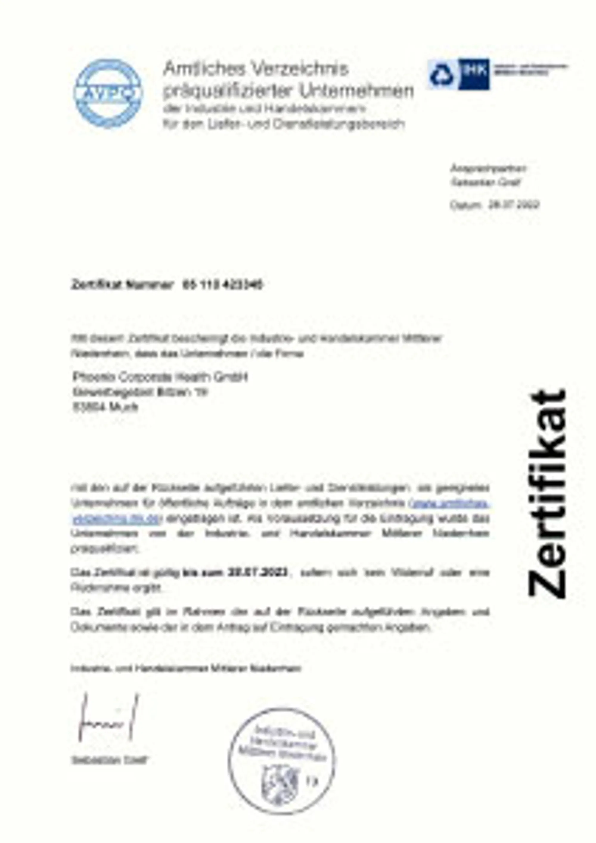 AVPQ – präqualifiziertes Unternehmen für den Liefer- und Dienstleistungsbereich